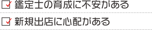 鑑定士の育成に心配がある, 新規出店に心配がある